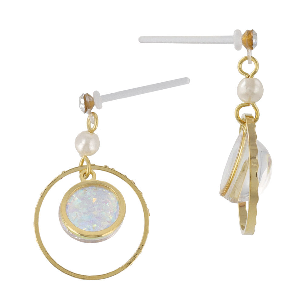 Iridescent Circle Drop Plastic Earrings