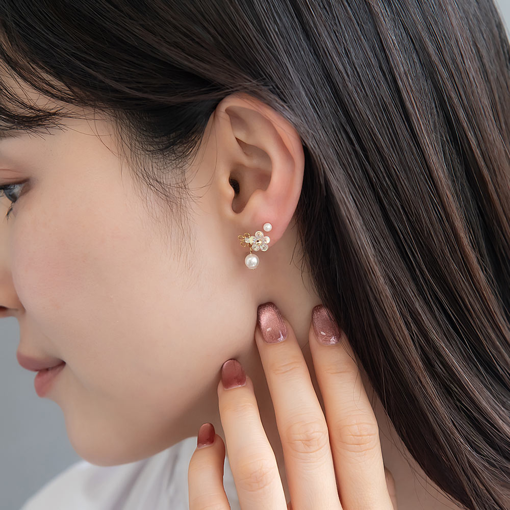 Iridescent Flower Cluster Earring Set