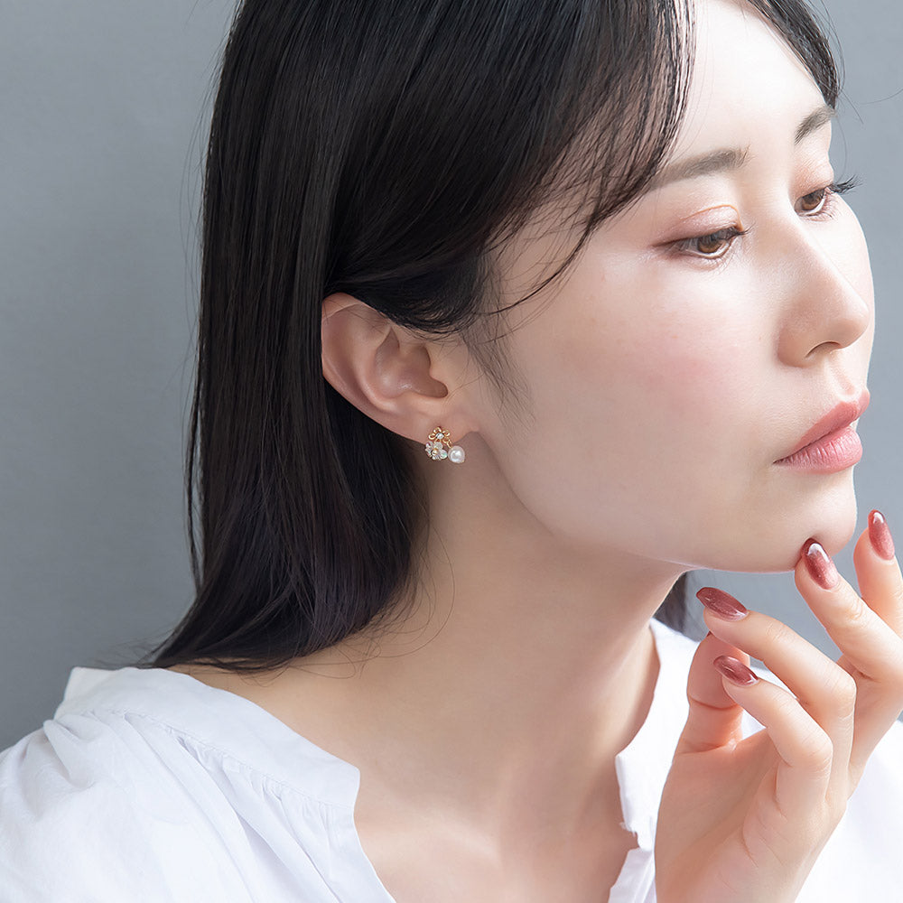 Iridescent Flower Cluster Earring Set - osewaya