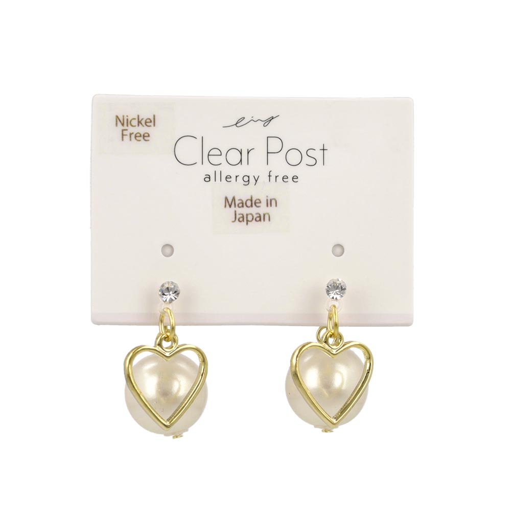 Heart and Pearl Front Back Earrings
