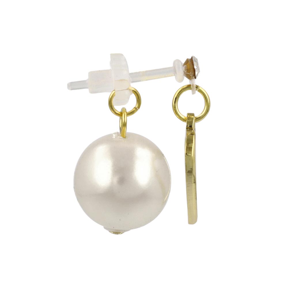 Heart and Pearl Front Back Earrings