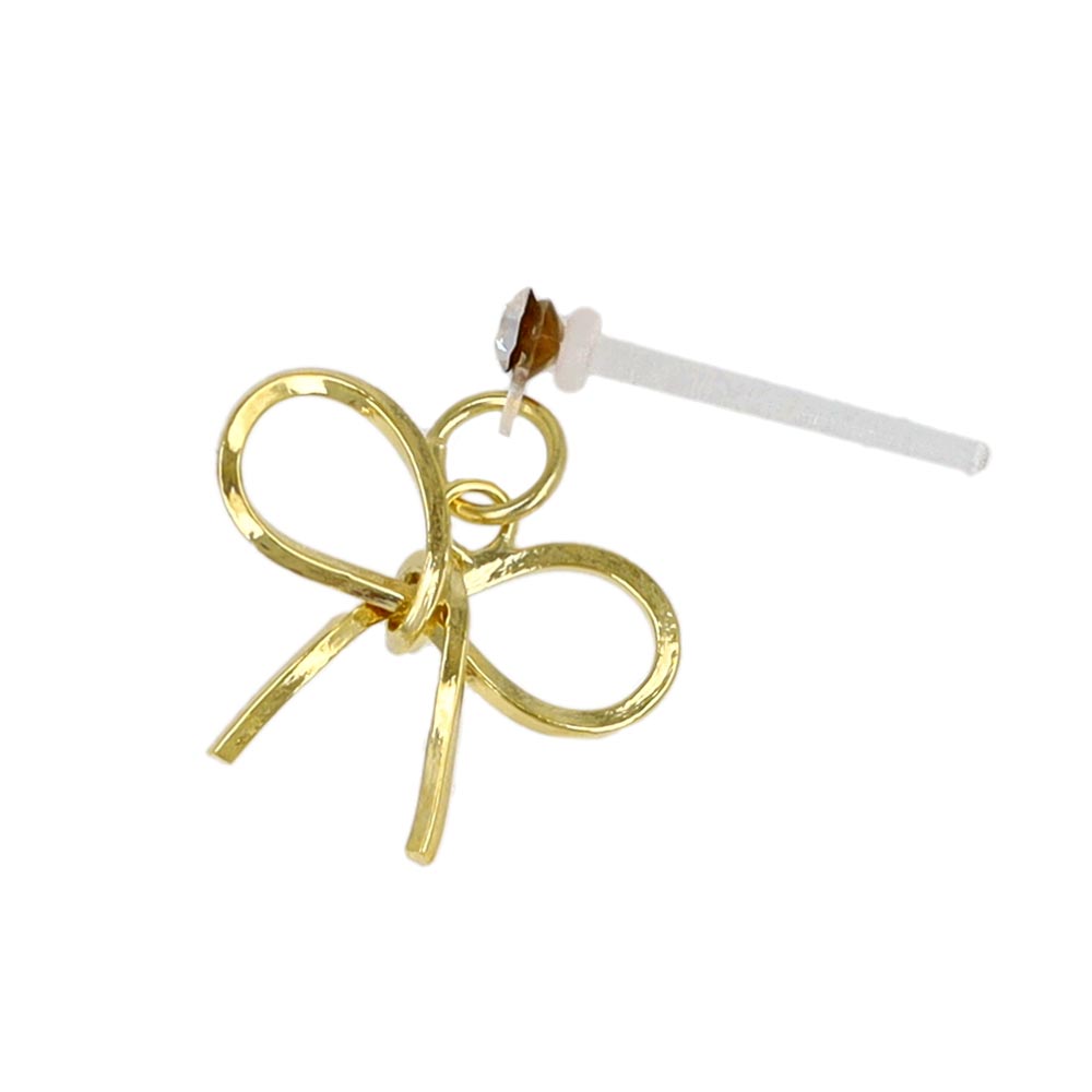 Bow and Pearl Front Back Earrings