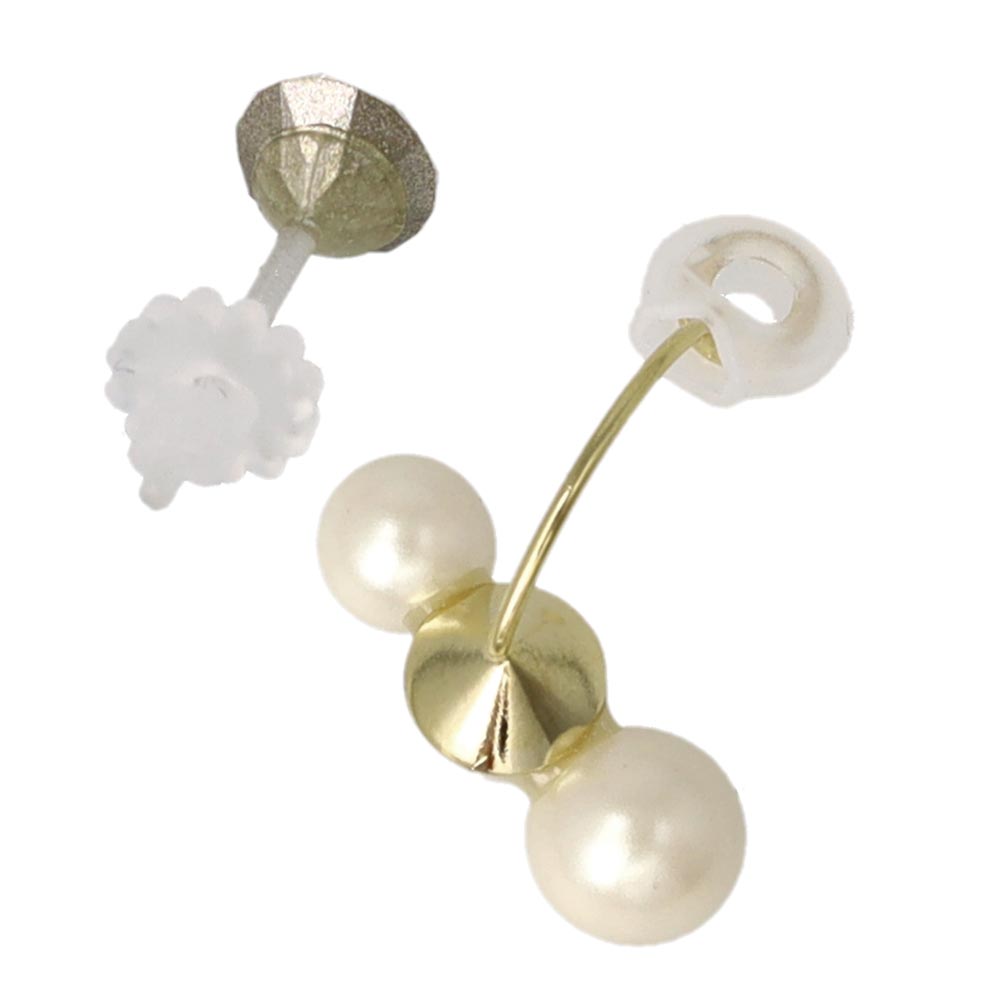 Triple Pearl Jacket Earrings