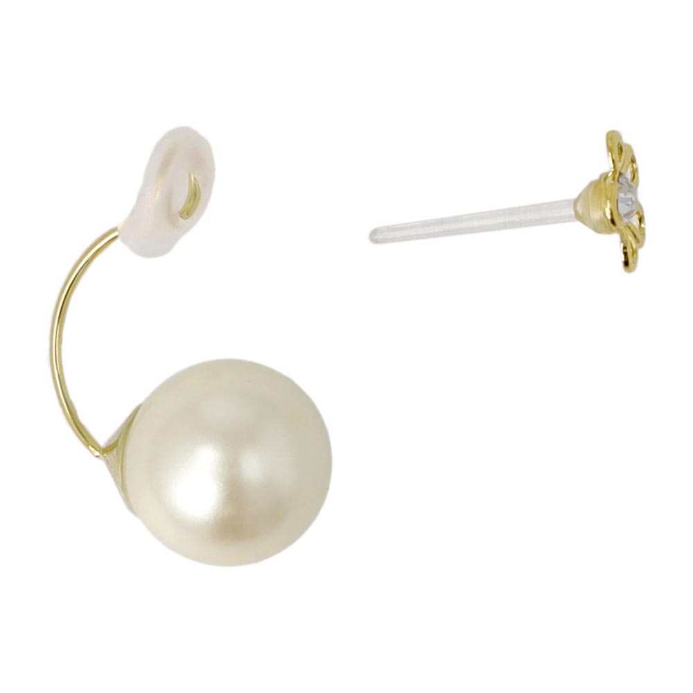 Flower and Pearl Jacket Earrings