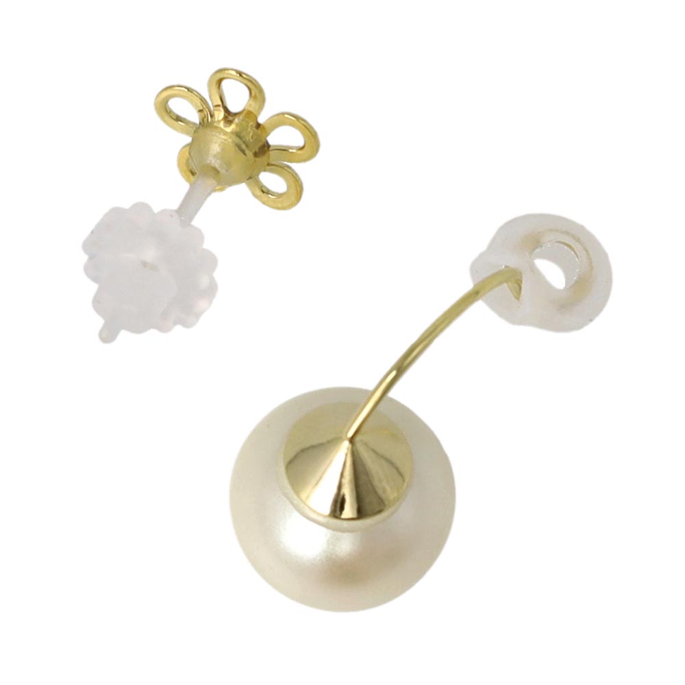 Flower and Pearl Jacket Earrings