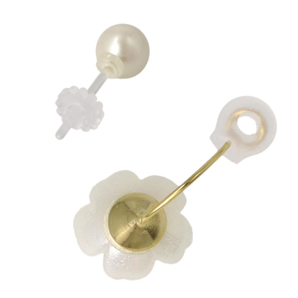 Flower and Pearl Jacket Earrings