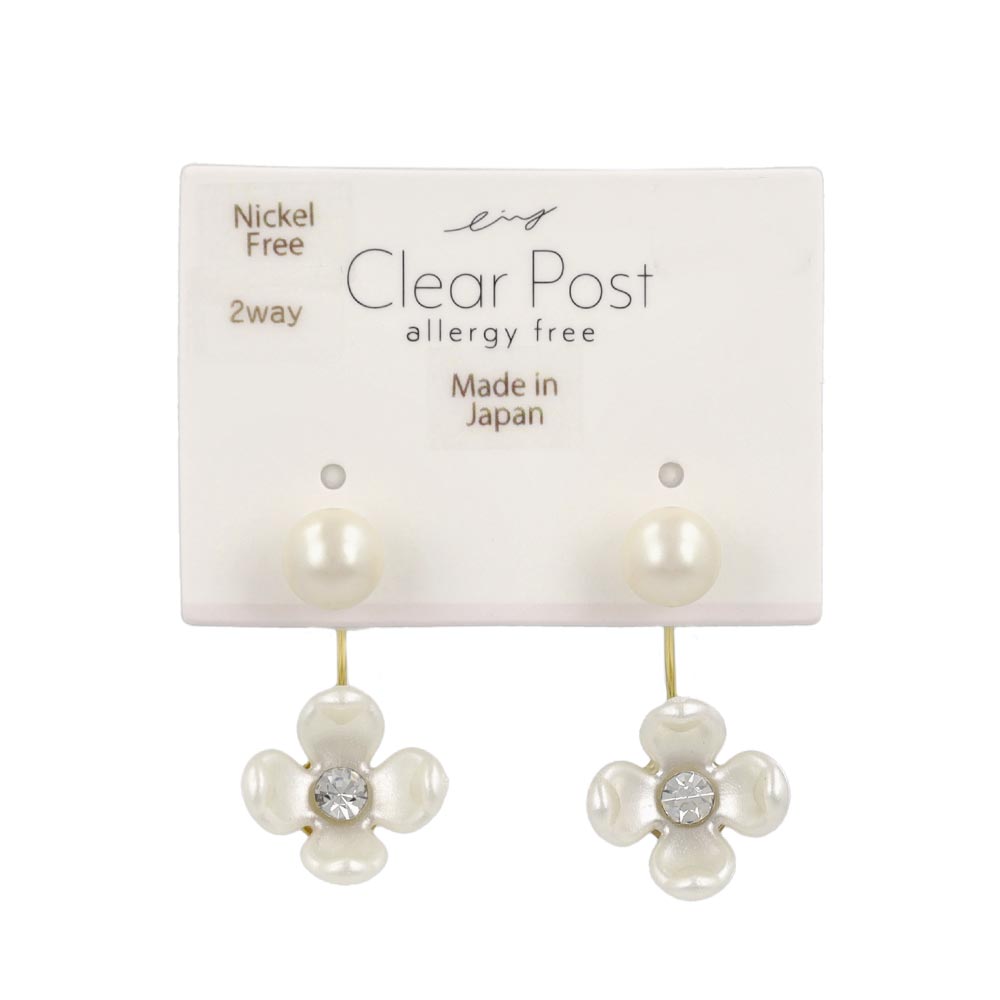 Flower and Pearl Jacket Earrings