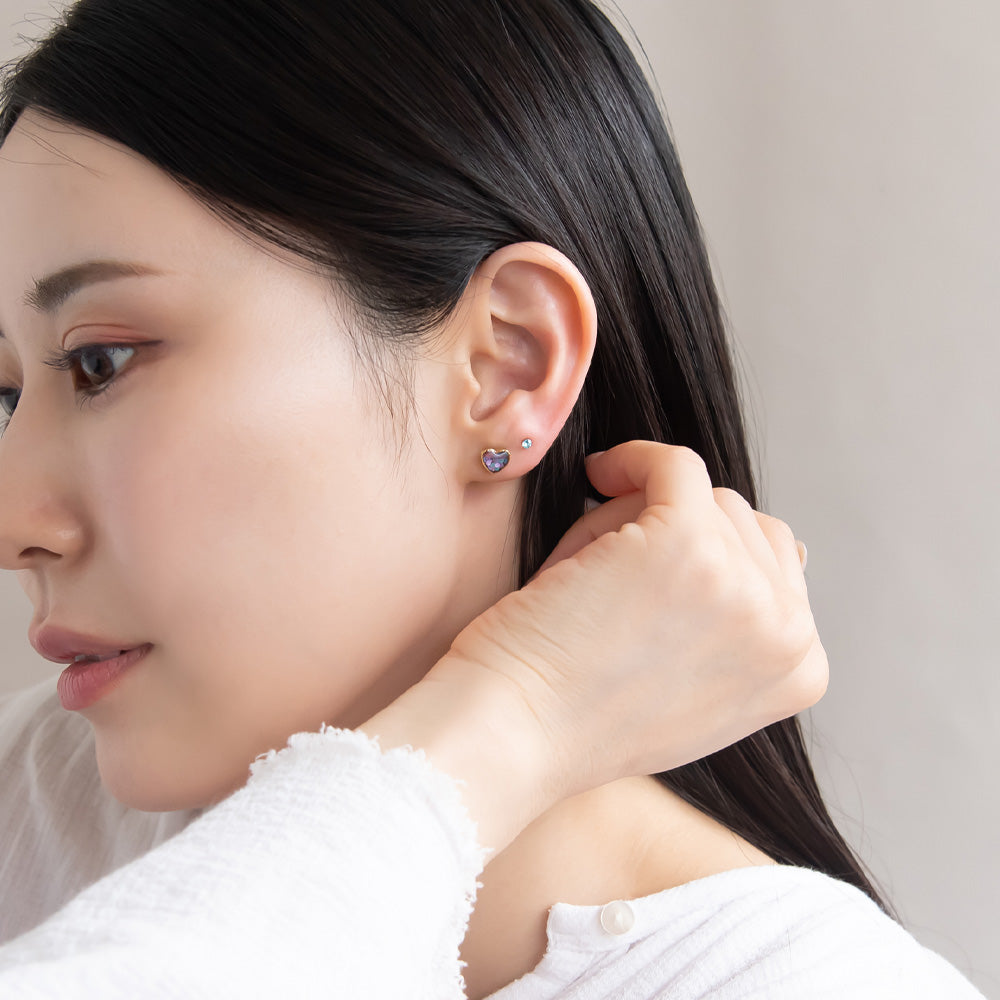 Sequin Heart Stud Pack