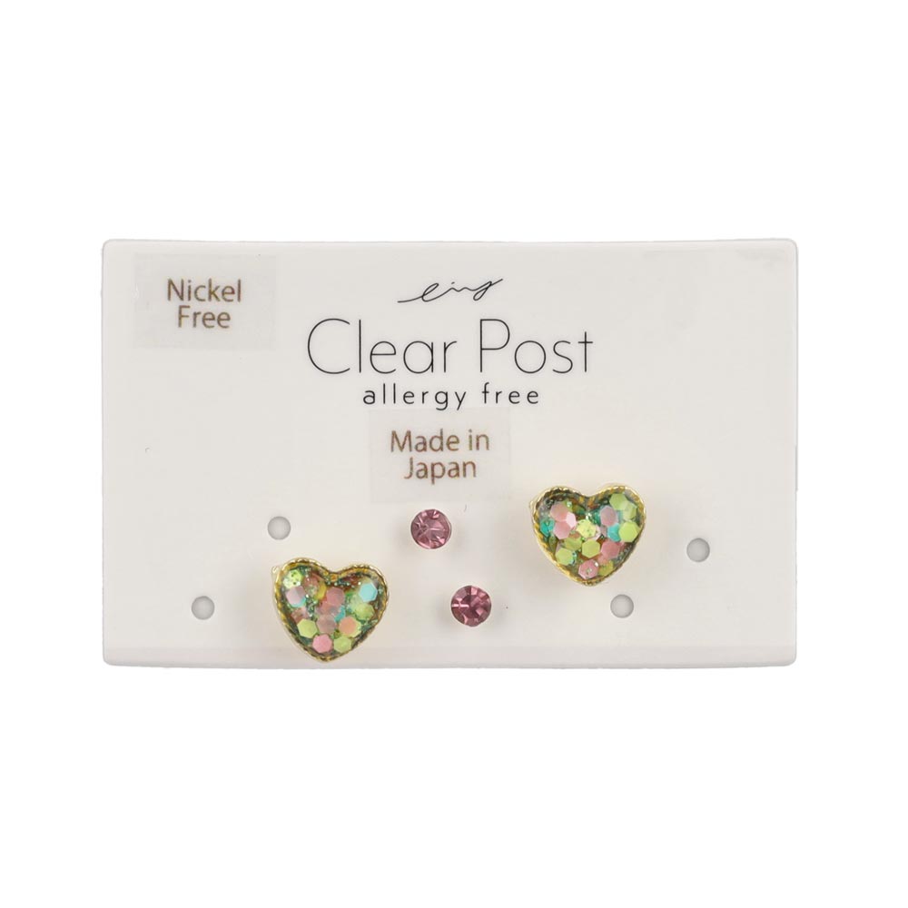 Sequin Heart Stud Pack