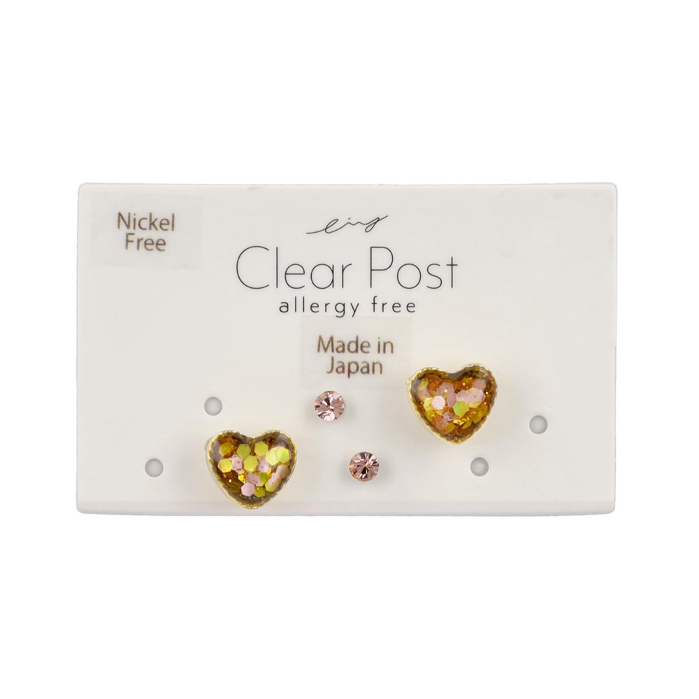 Sequin Heart Stud Pack