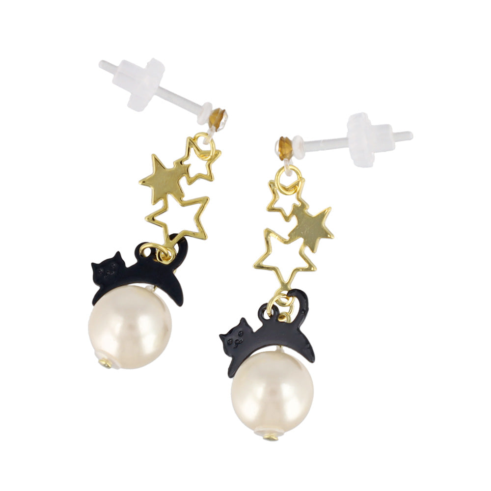 Starry Cat Plastic Earrings