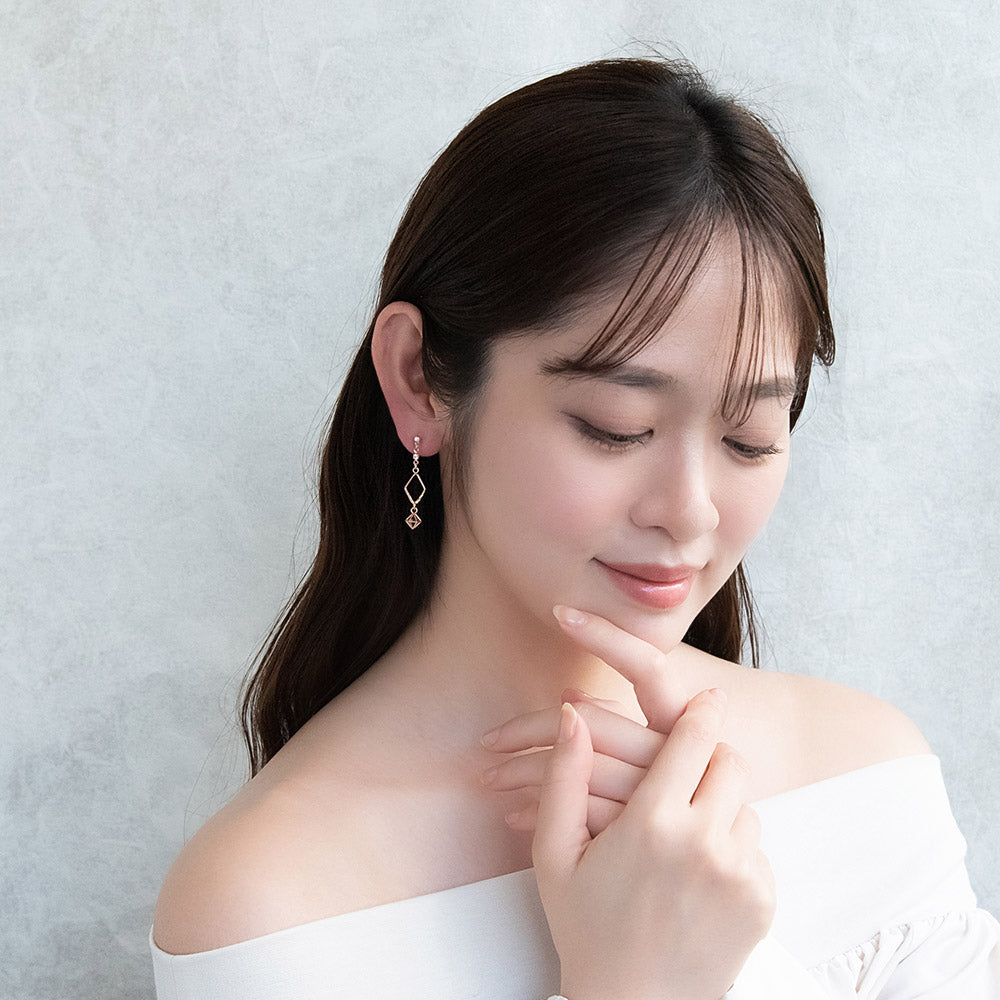 Caged Stone Dangle Invisible Clip Ons