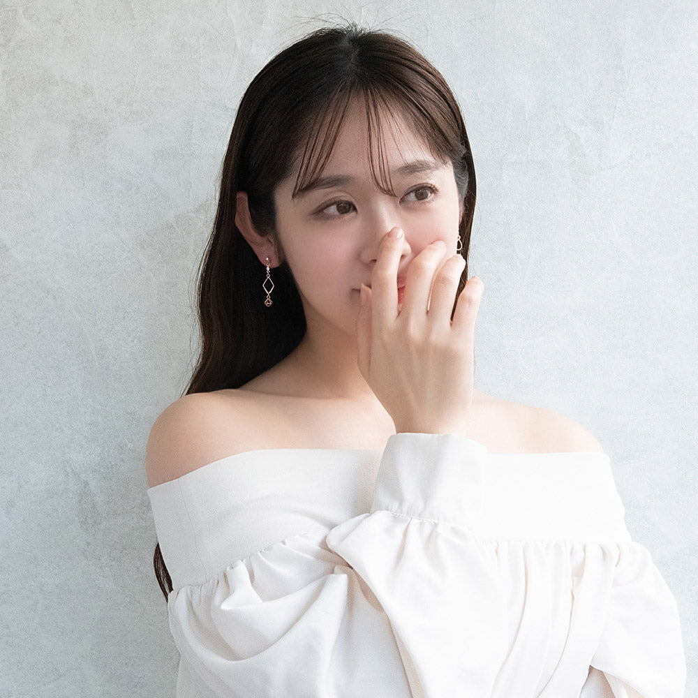 Caged Stone Dangle Invisible Clip Ons