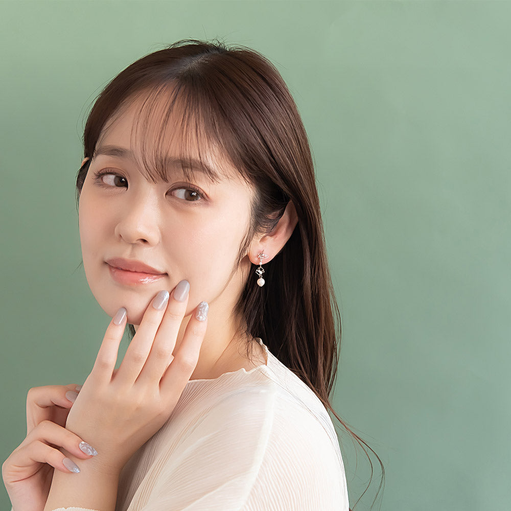 Butterfly Link Pearl Drop Invisible Clip Ons