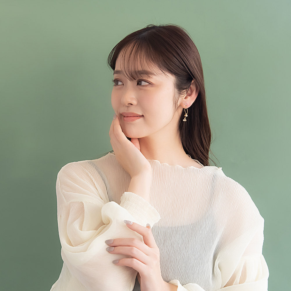 Bead Cluster Double Drop Invisible Clip Ons