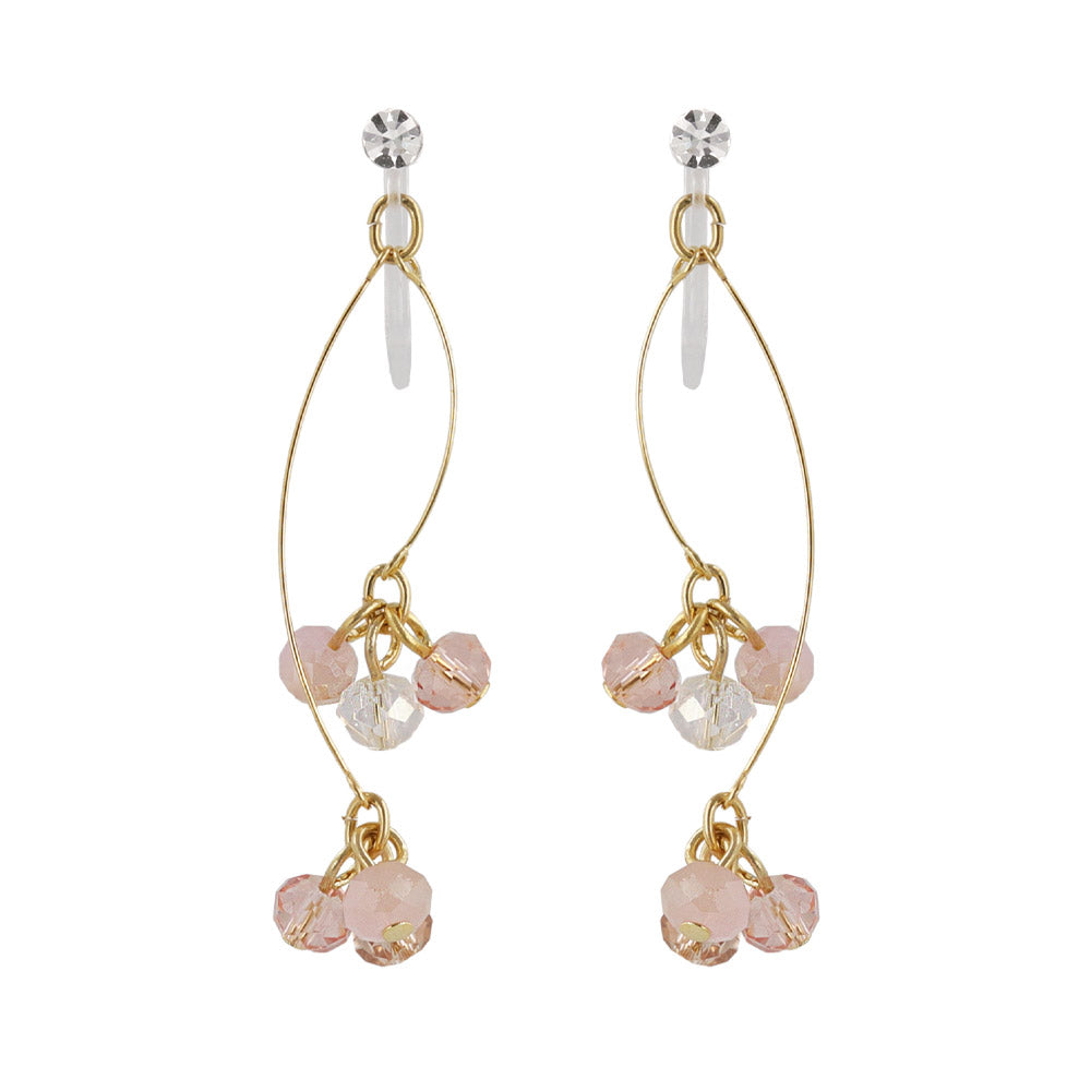 Bead Cluster Double Drop Invisible Clip Ons