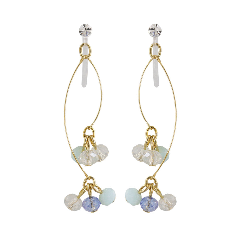Bead Cluster Double Drop Invisible Clip Ons
