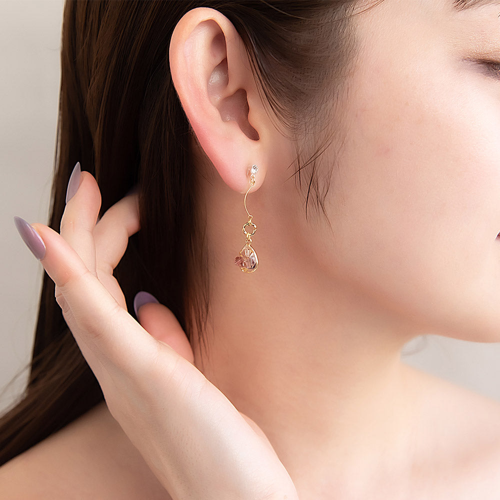 Beaded Waterdrop Dangle Invisible Clip Ons