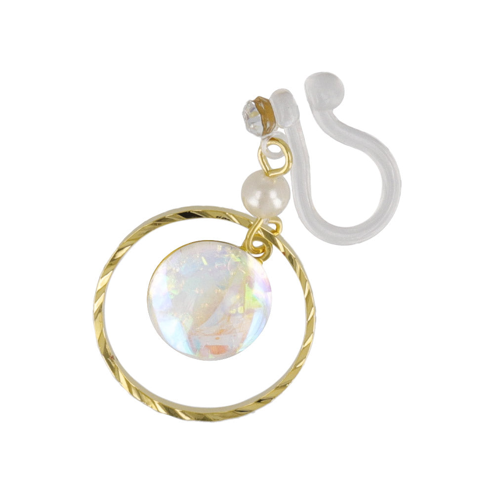 Iridescent Disc Drop Invisible Clip Ons