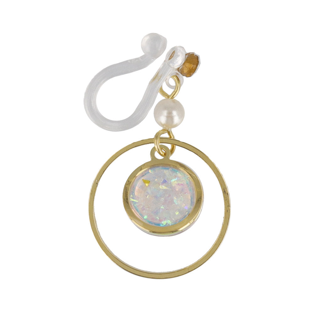 Iridescent Disc Drop Invisible Clip Ons
