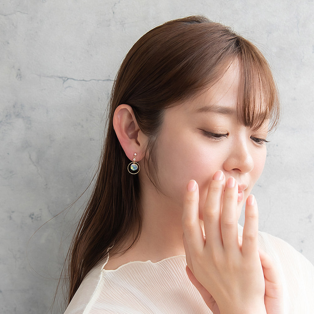 Iridescent Disc Drop Invisible Clip Ons