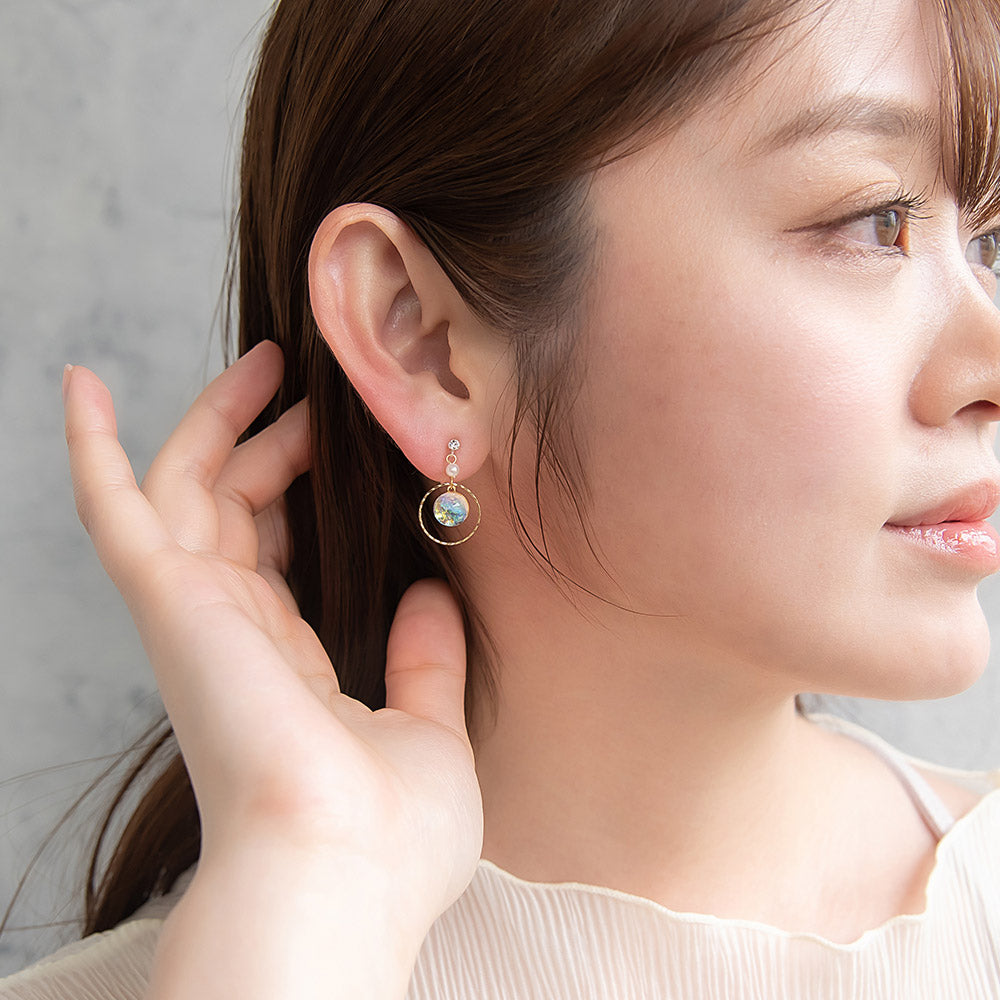 Iridescent Disc Drop Invisible Clip Ons