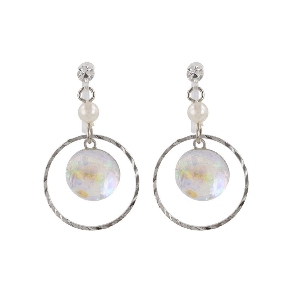 Iridescent Disc Drop Invisible Clip Ons