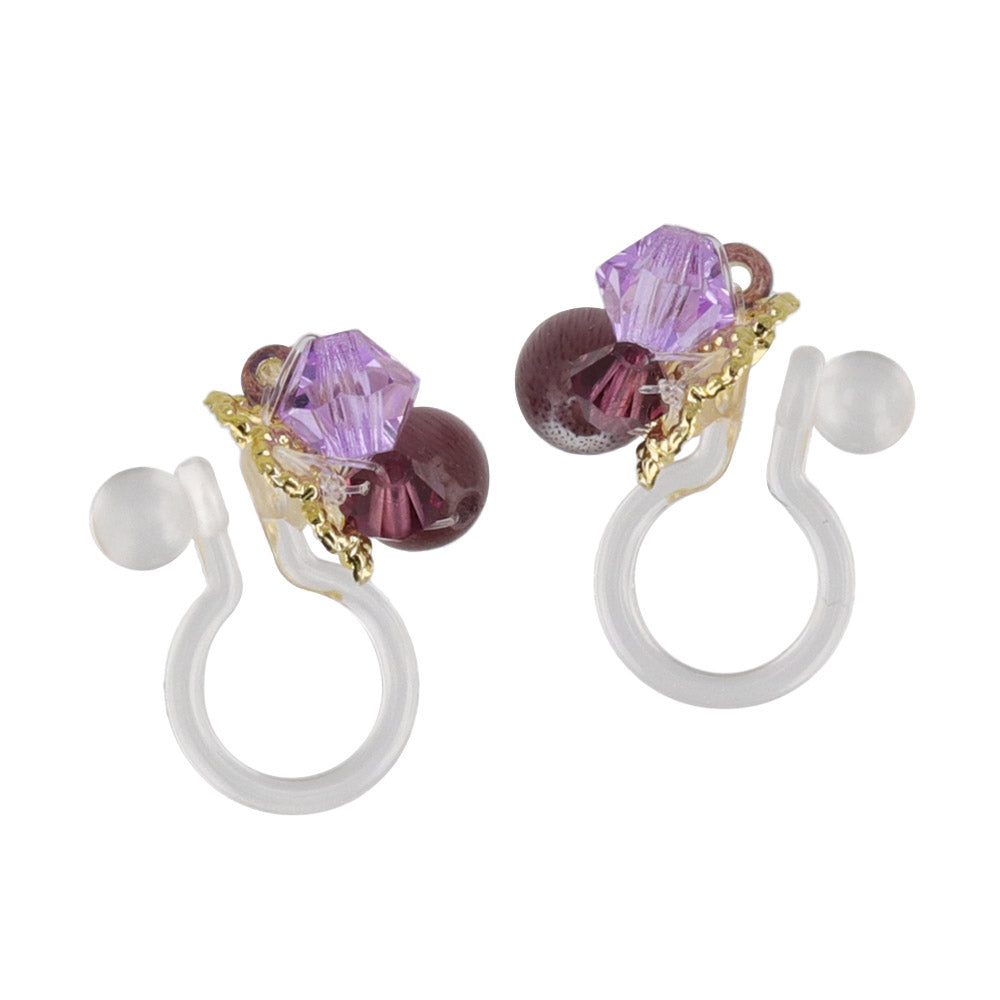 Mixed Gem Cluster Invisible Clip Ons