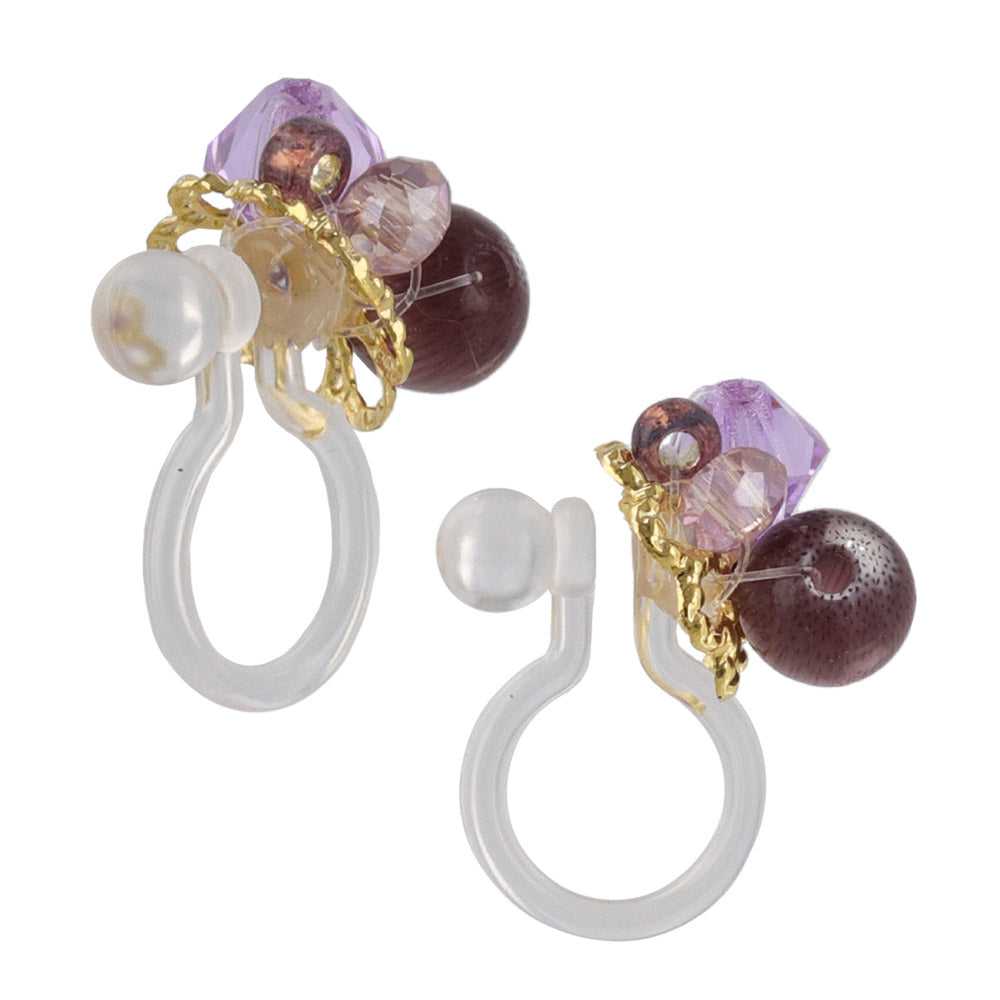 Mixed Gem Cluster Invisible Clip Ons