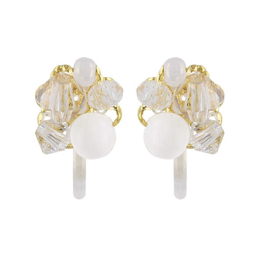 Mixed Gem Cluster Invisible Clip Ons