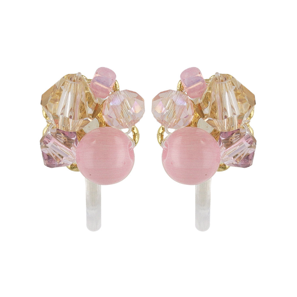 Mixed Gem Cluster Invisible Clip Ons