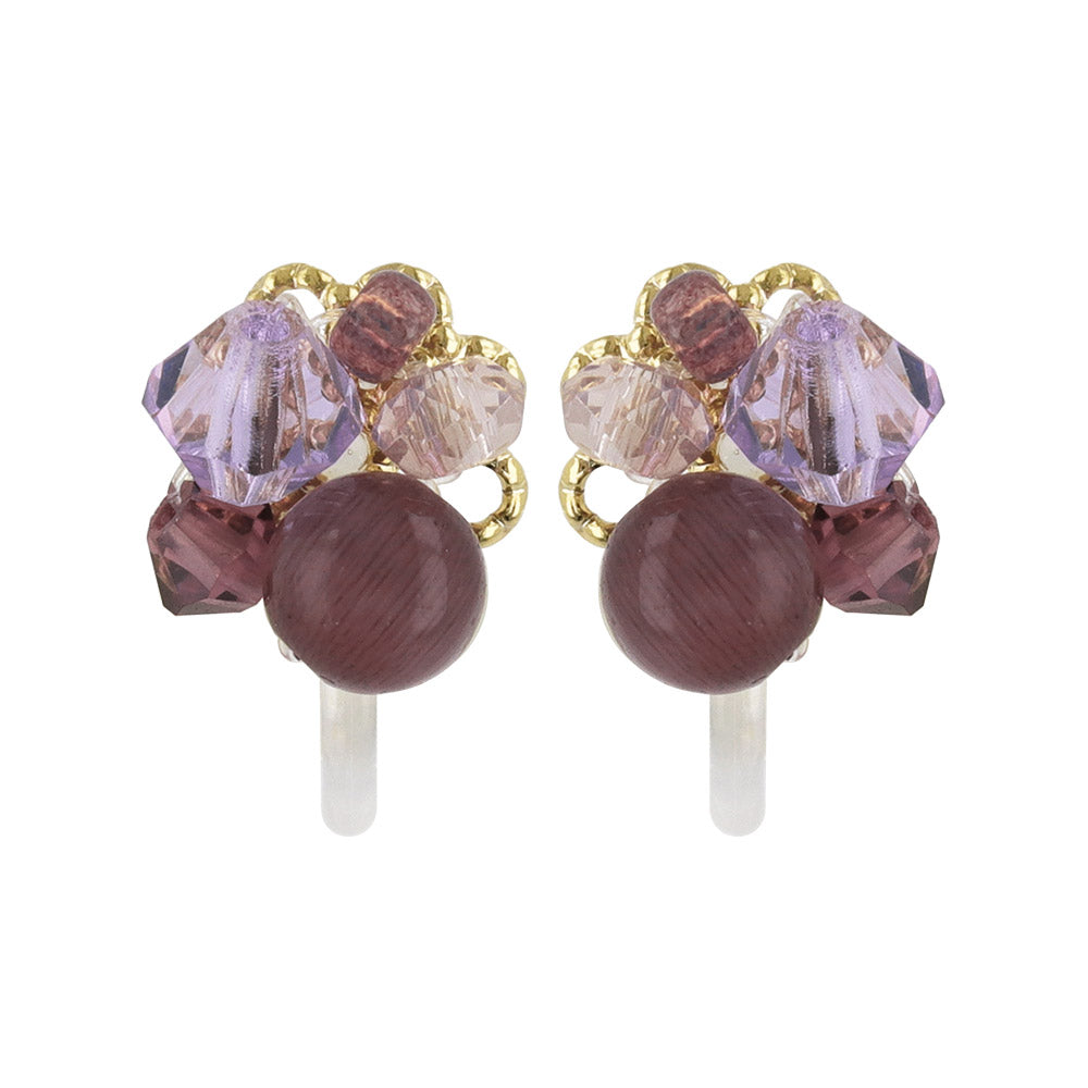 Mixed Gem Cluster Invisible Clip Ons