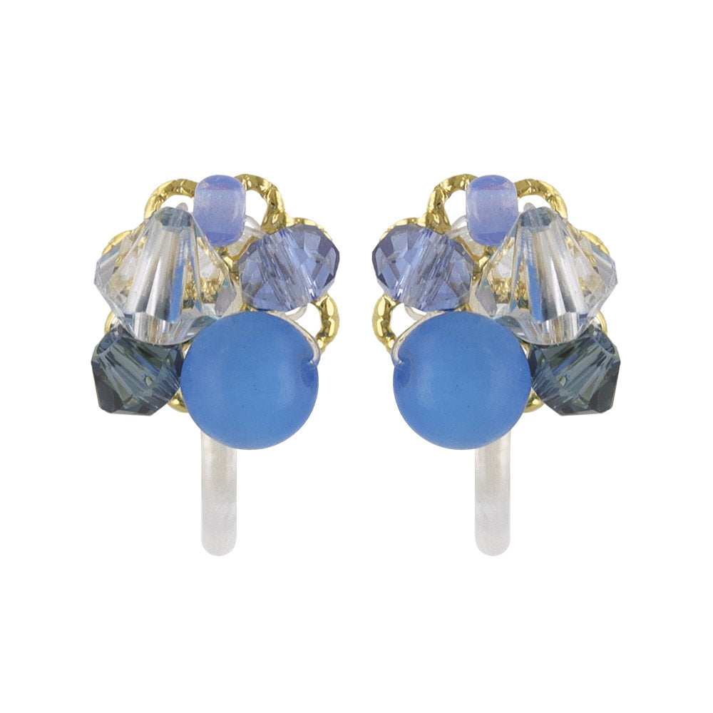 Mixed Gem Cluster Invisible Clip Ons