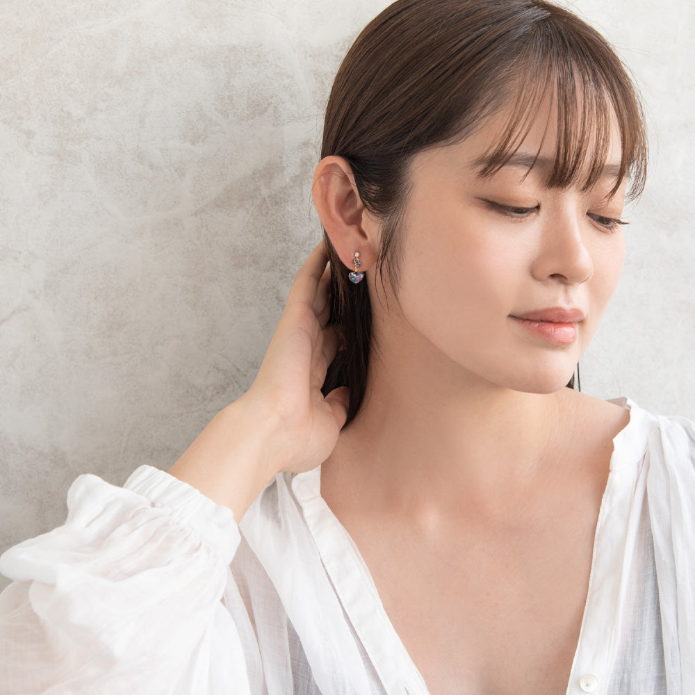 Sequin Heart Drop Invisible Clip Ons