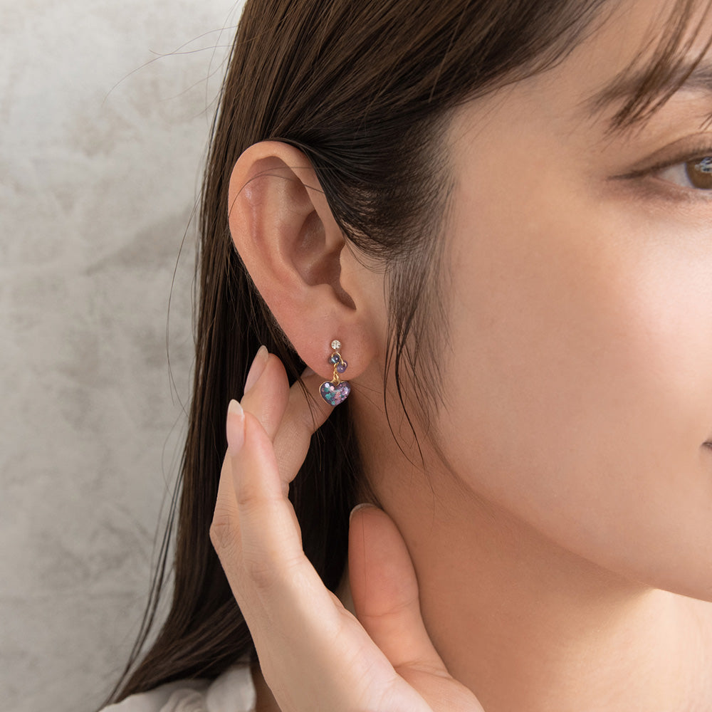 Sequin Heart Drop Invisible Clip Ons