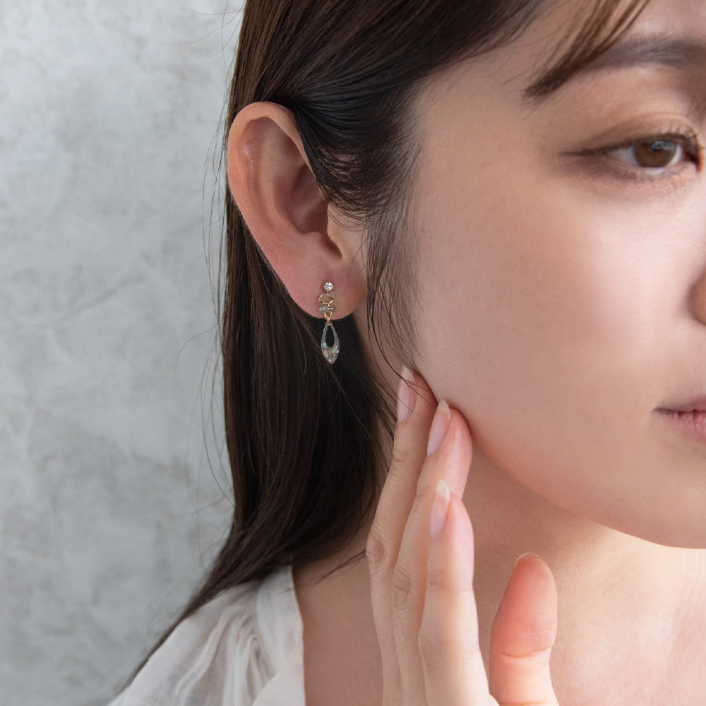 Sequin Leaf Drop Invisible Clip Ons