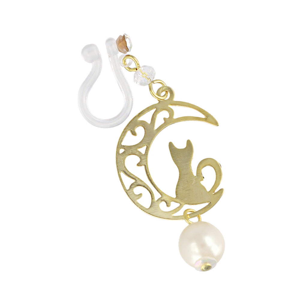 Crescent Moon Cat Invisible Clip Ons