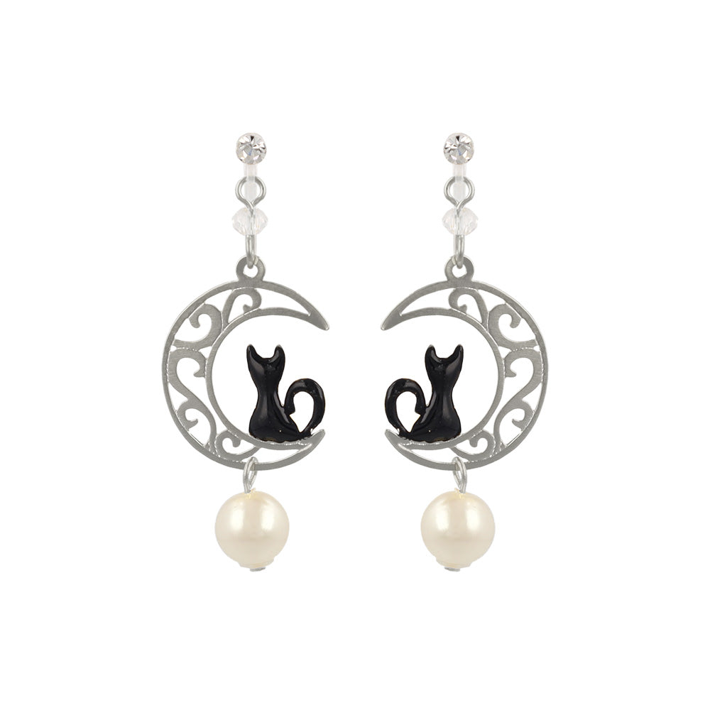 Crescent Moon Cat Invisible Clip Ons