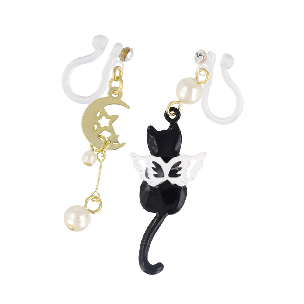 Moon and Angel Cat Invisible Clip Ons