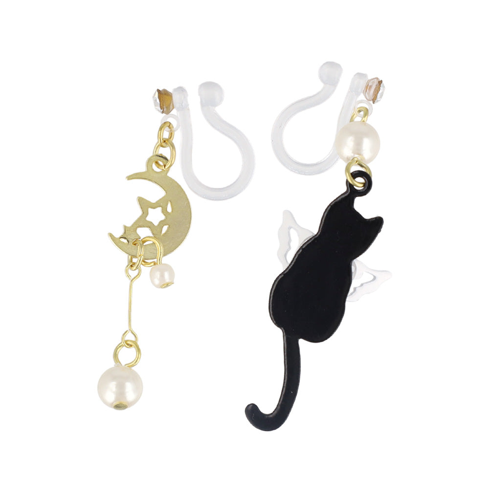 Moon and Angel Cat Invisible Clip Ons