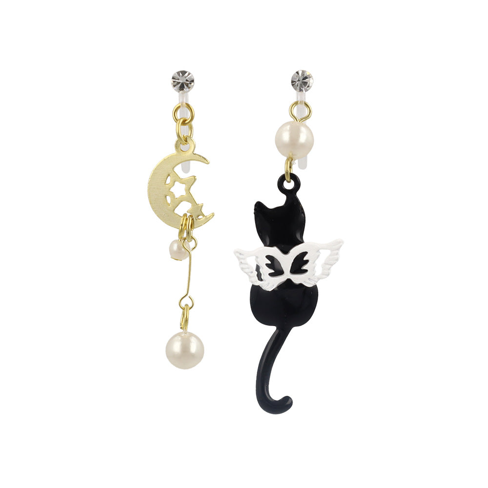 Moon and Angel Cat Invisible Clip Ons