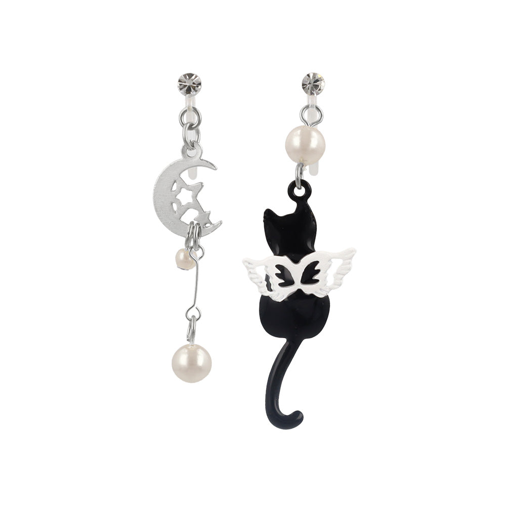 Moon and Angel Cat Invisible Clip Ons