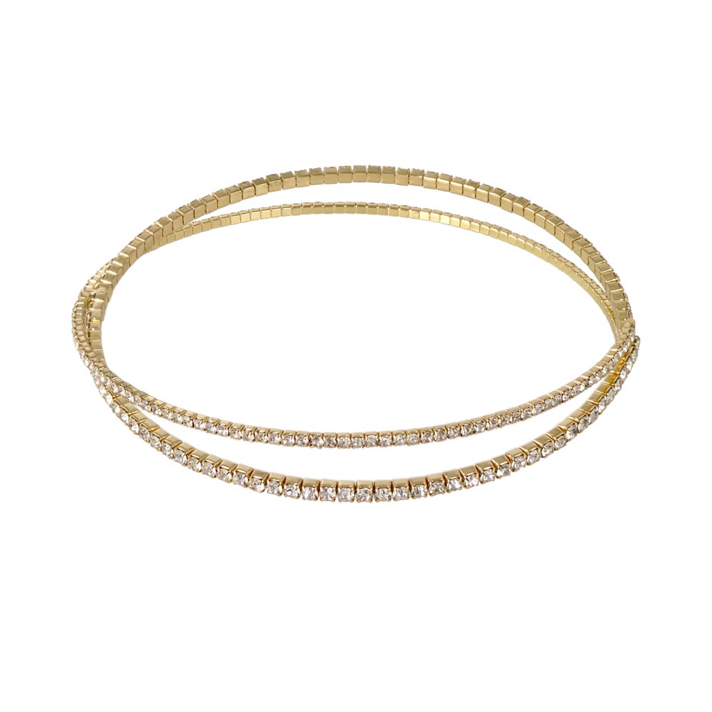 Stone Studded Cross Cuff Necklace