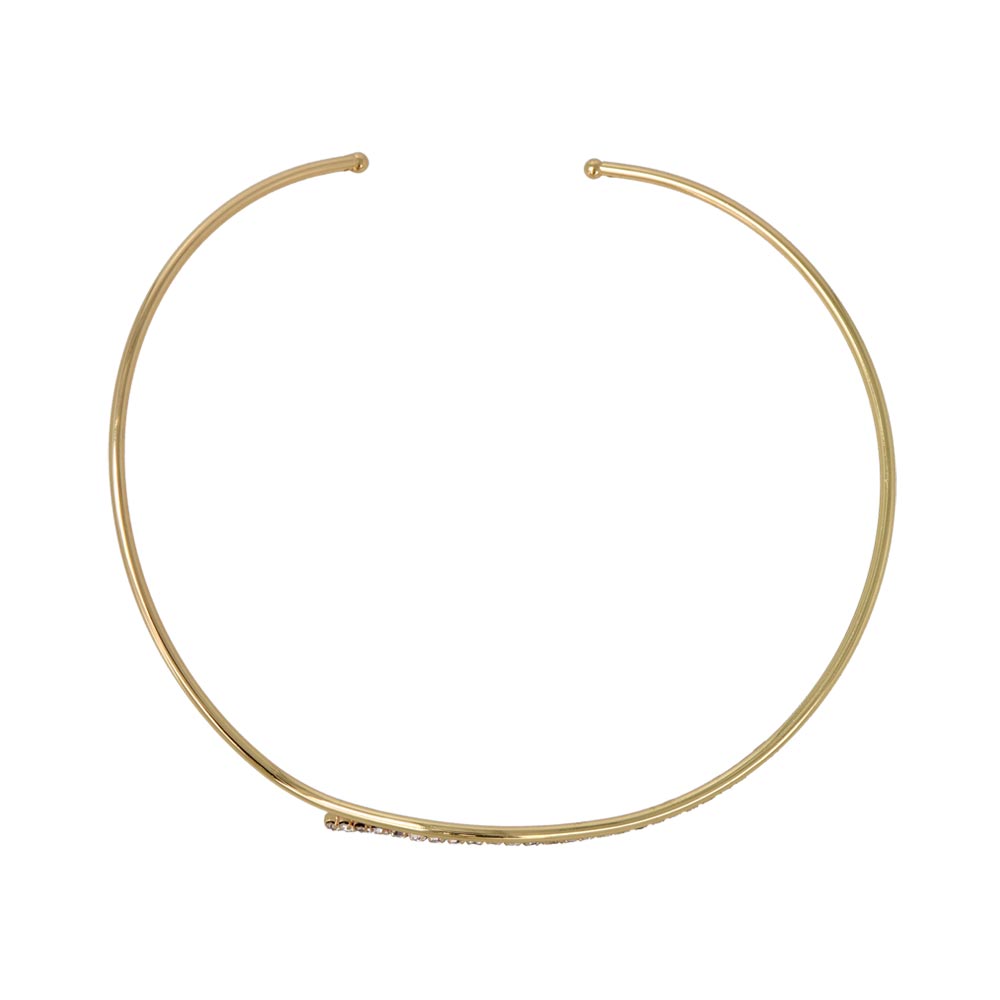 Stone Studded Wave Cuff Necklace