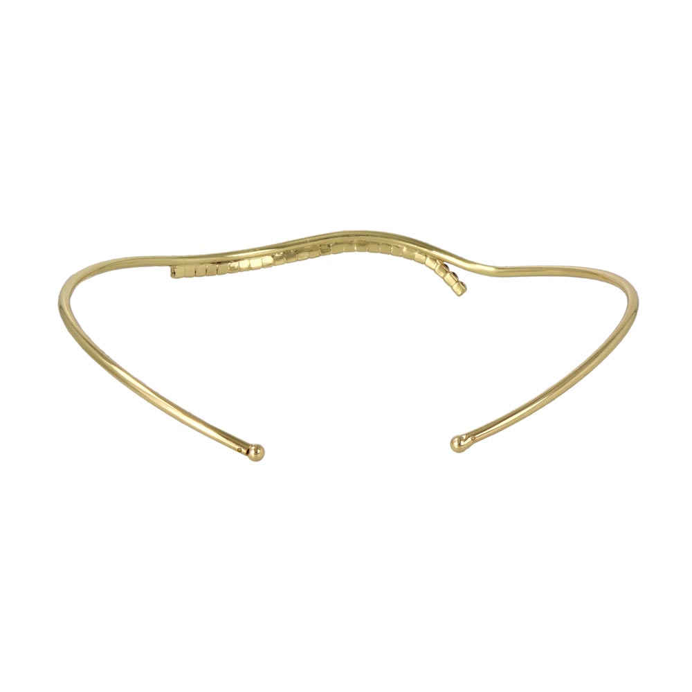 Stone Studded Wave Cuff Necklace