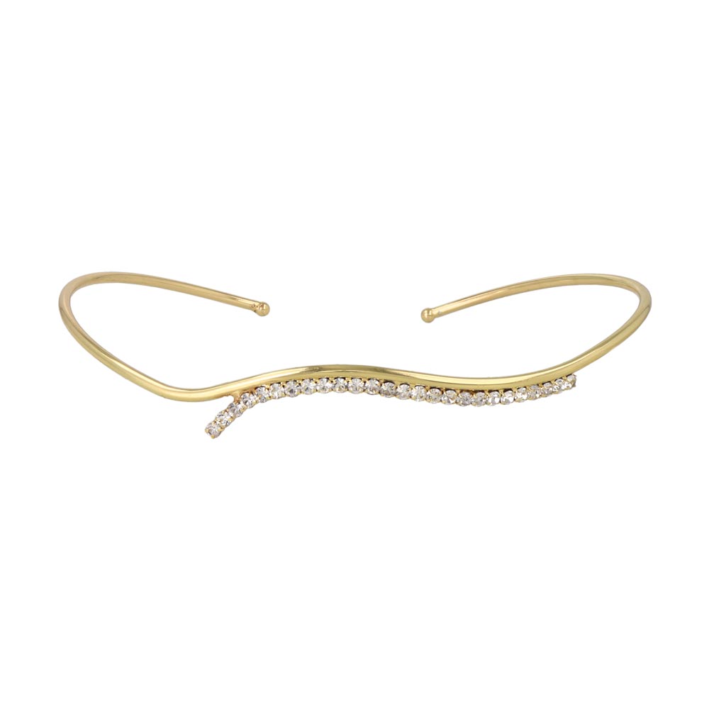 Stone Studded Wave Cuff Necklace