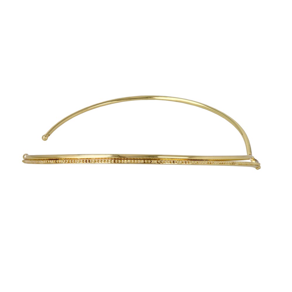 Pear Stone Textured V Cuff Necklace