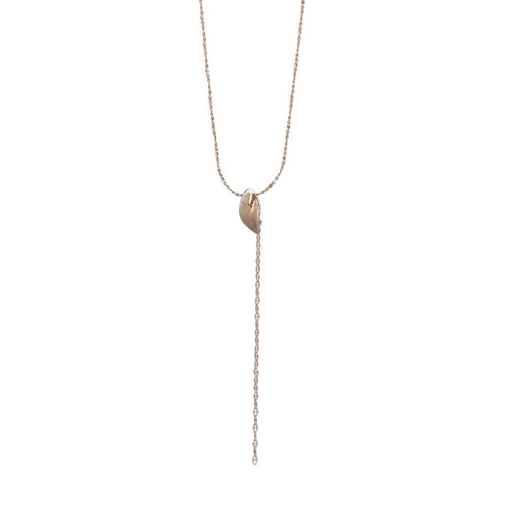 Rose Silver Tone Long Y Shape Slider Necklace