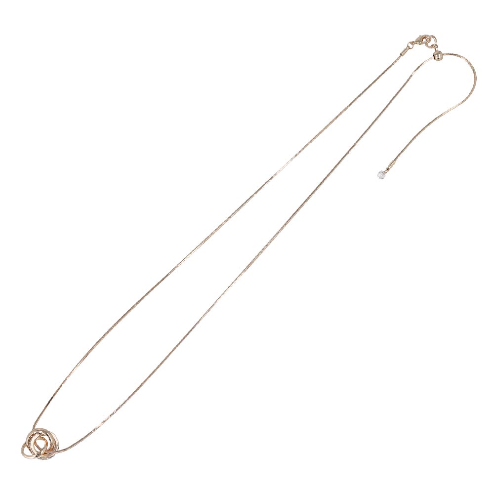 Rose Silver Tone Layered Ring Slider Necklace