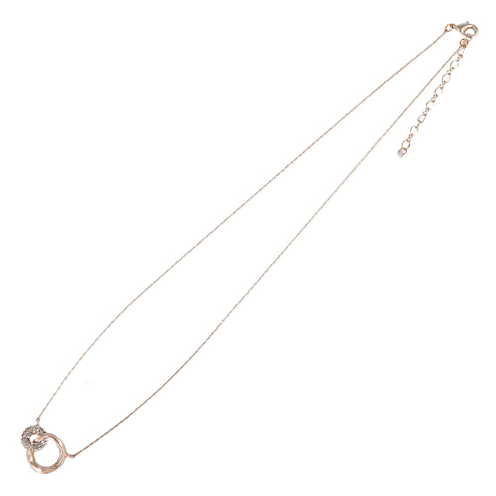Rose Silver Tone Pave and Molten Link Necklace
